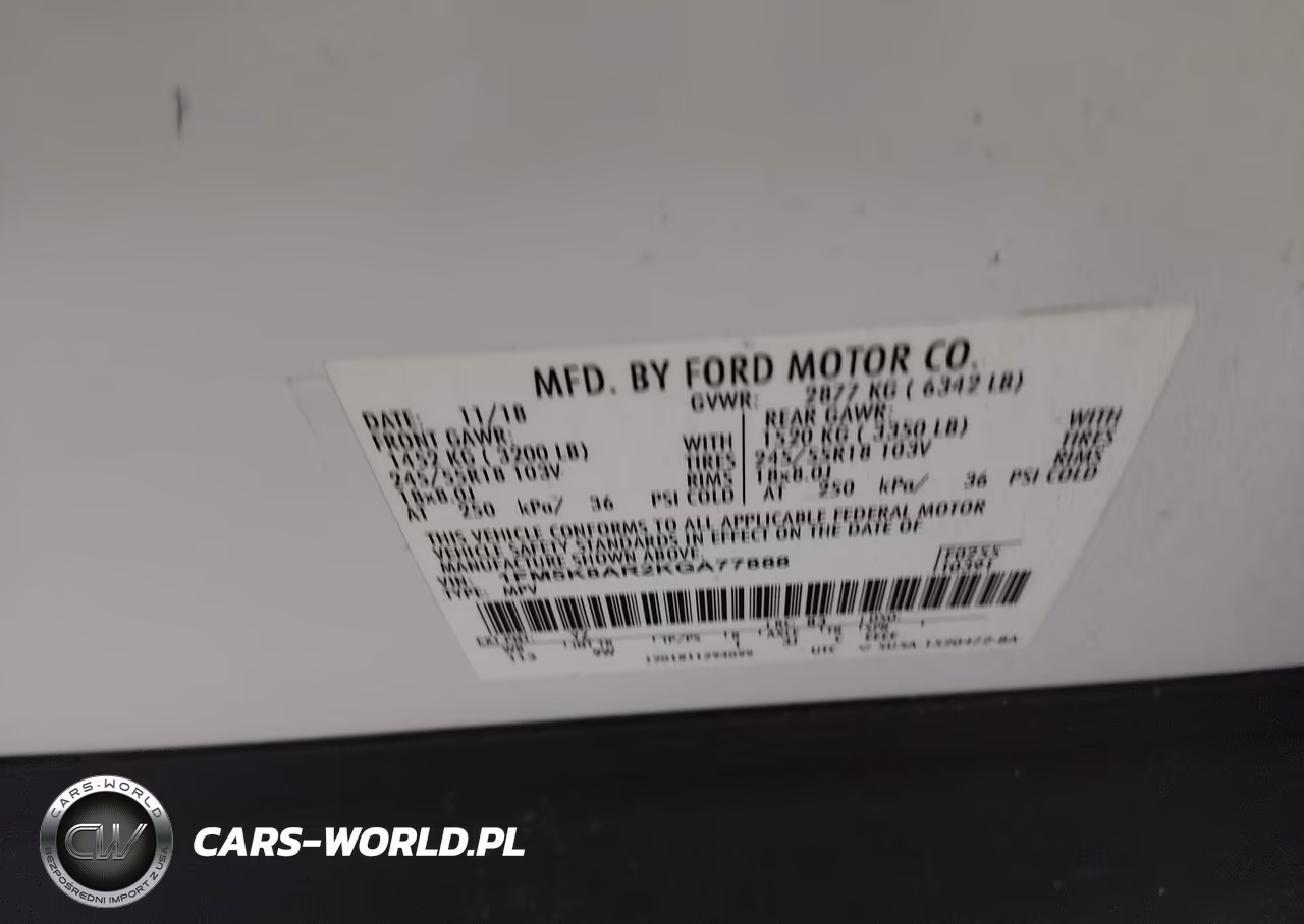 2019 Ford Police Interceptor Utility VIN:1FM5K8AR2KGA77888 - 9