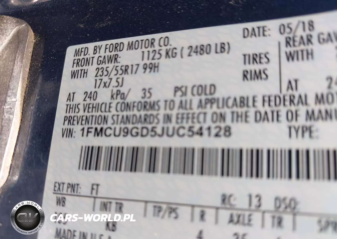 2018 Ford Escape Se VIN:1FMCU9GD5JUC54128 - 9