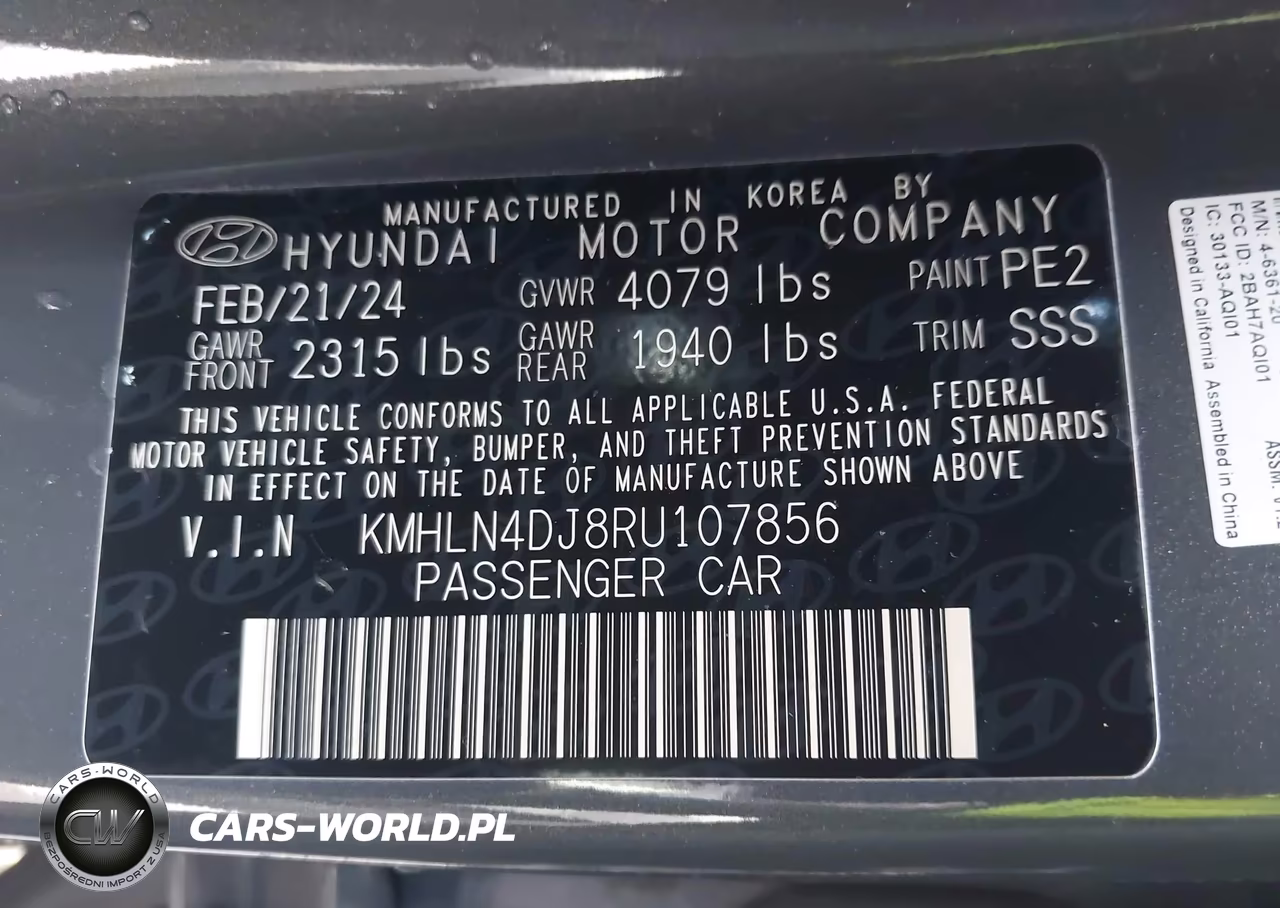 2024 Hyundai Elantra Hybrid Limited VIN:KMHLN4DJ8RU107856 - 9