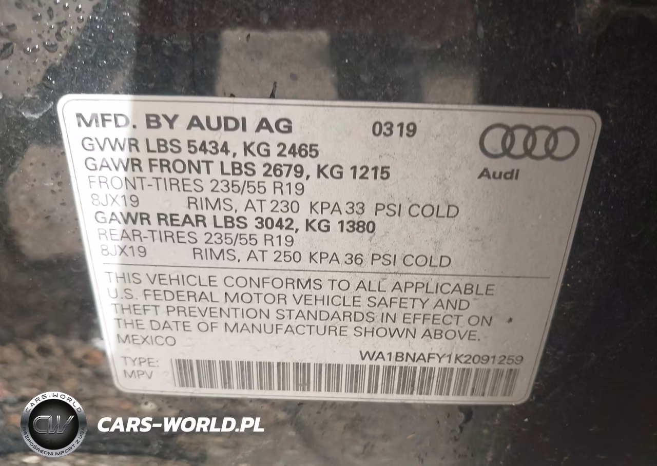 2019 Audi Q5 Premium Plus VIN:WA1BNAFY1K2091259 - 9