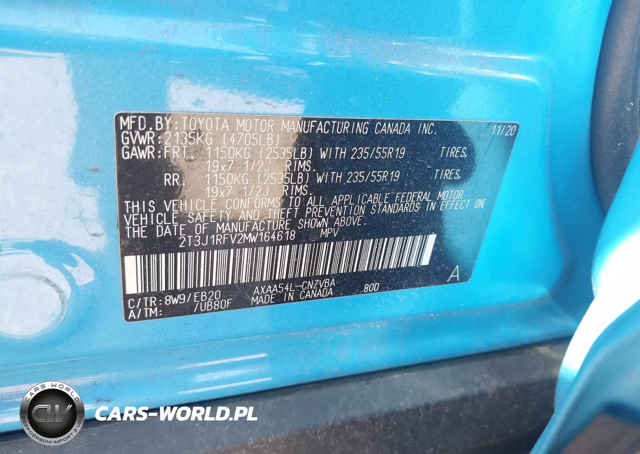 2021 Toyota Rav4 Adventure VIN:2T3J1RFV2MW164618 - 9