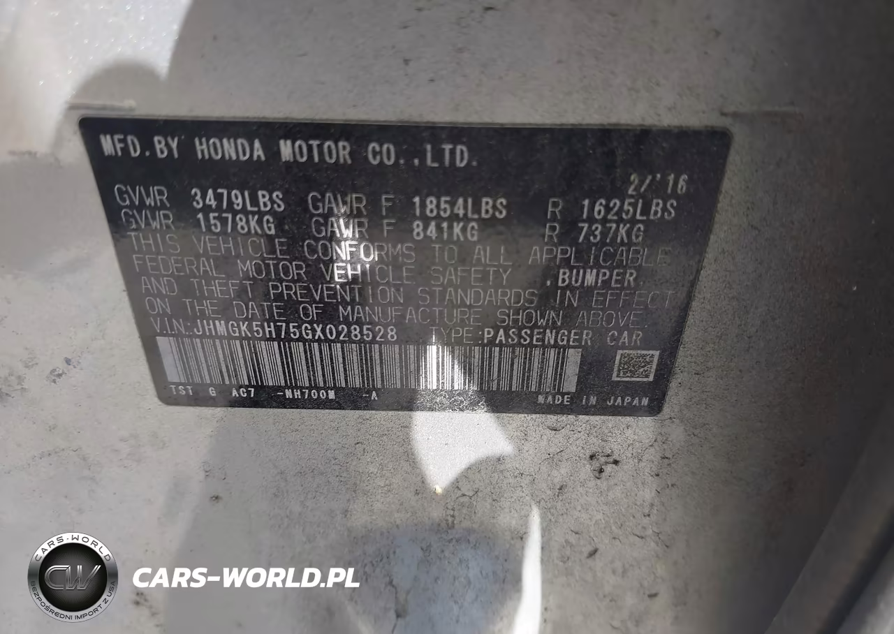 2016 Honda Fit Ex VIN:JHMGK5H75GX028528 - 9
