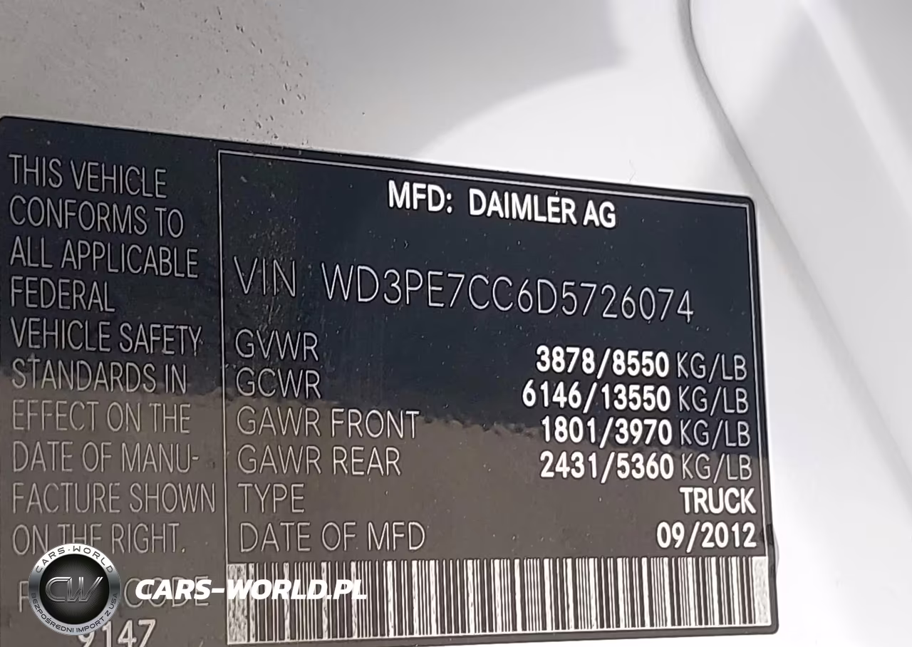 2013 Mercedes-Benz Sprinter 2500 Normal Roof VIN:WD3PE7CC6D5726074 - 9