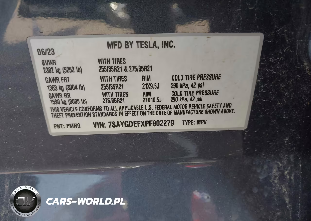 2023 Tesla Model Y Performance Dual Motor All-Wheel Drive VIN:7SAYGDEFXPF802279 - 9