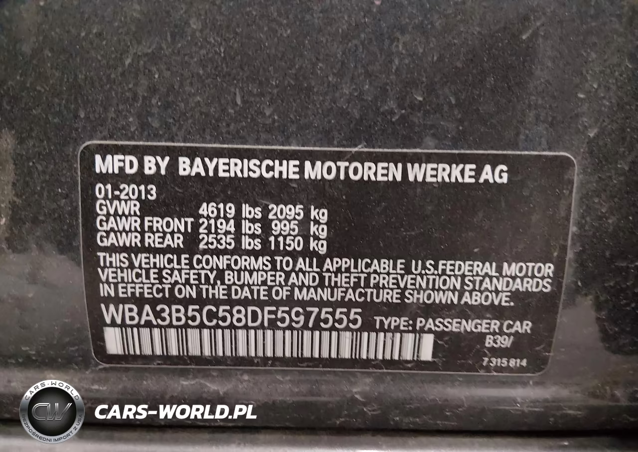2013 BMW 328I xDrive VIN:WBA3B5C58DF597555 - 9