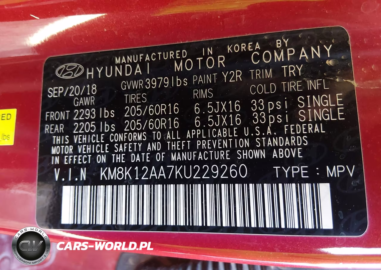 2019 Hyundai Kona Se VIN:KM8K12AA7KU229260 - 9