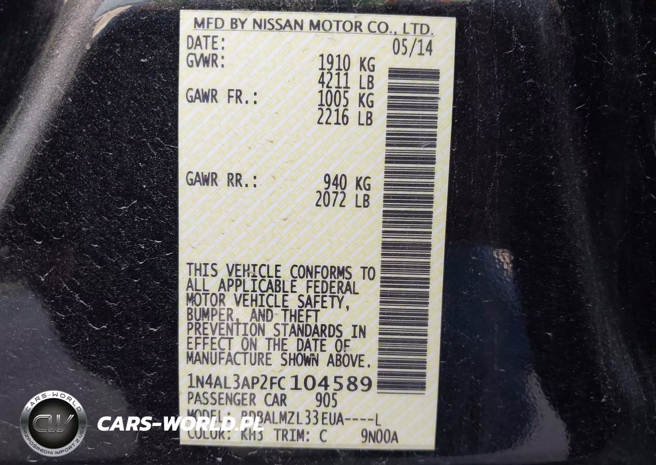 2015 Nissan Altima 2.5 Sv VIN:1N4AL3AP2FC104589 - 9