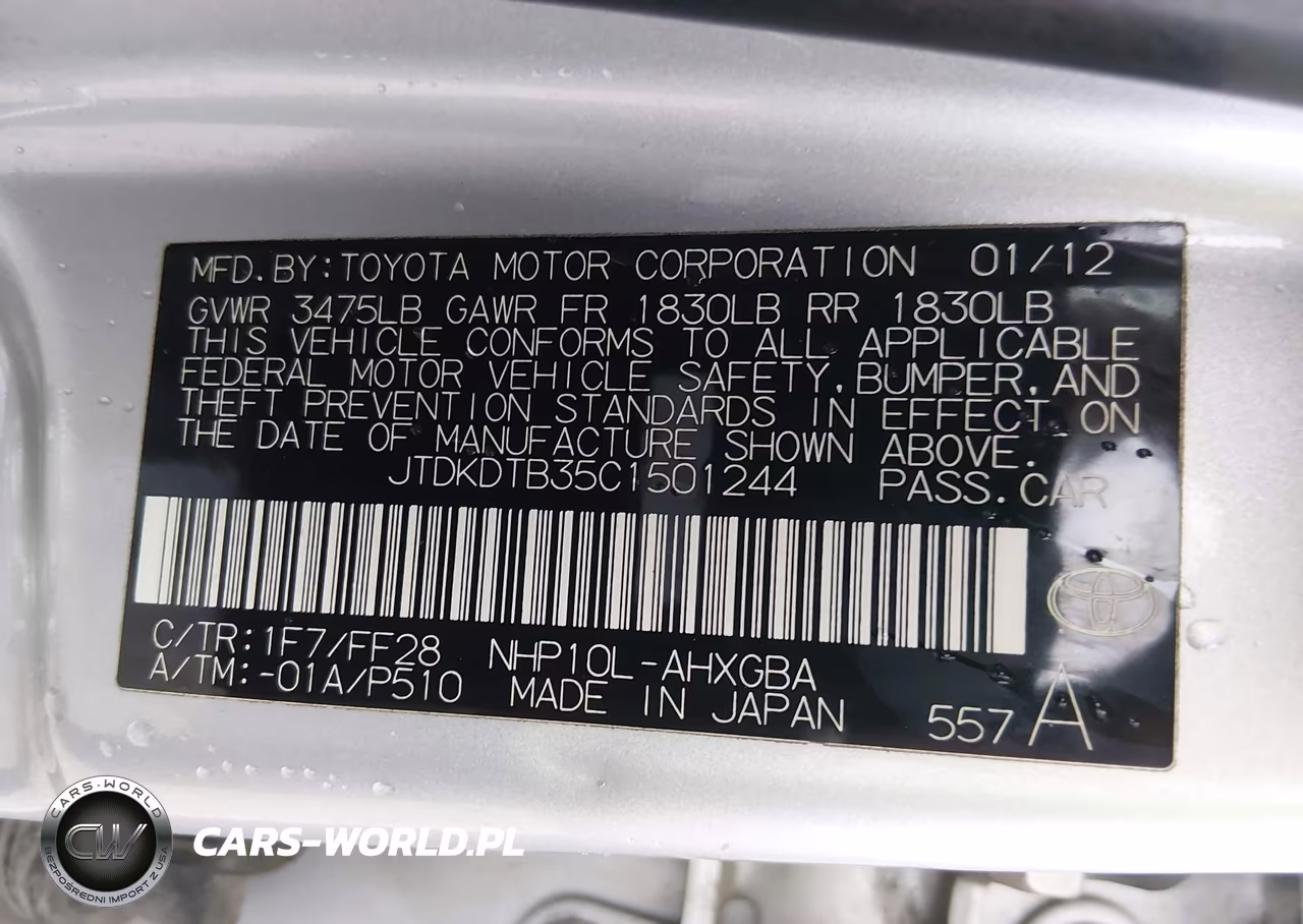 2012 Toyota Prius C Three VIN:JTDKDTB35C1501244 - 9