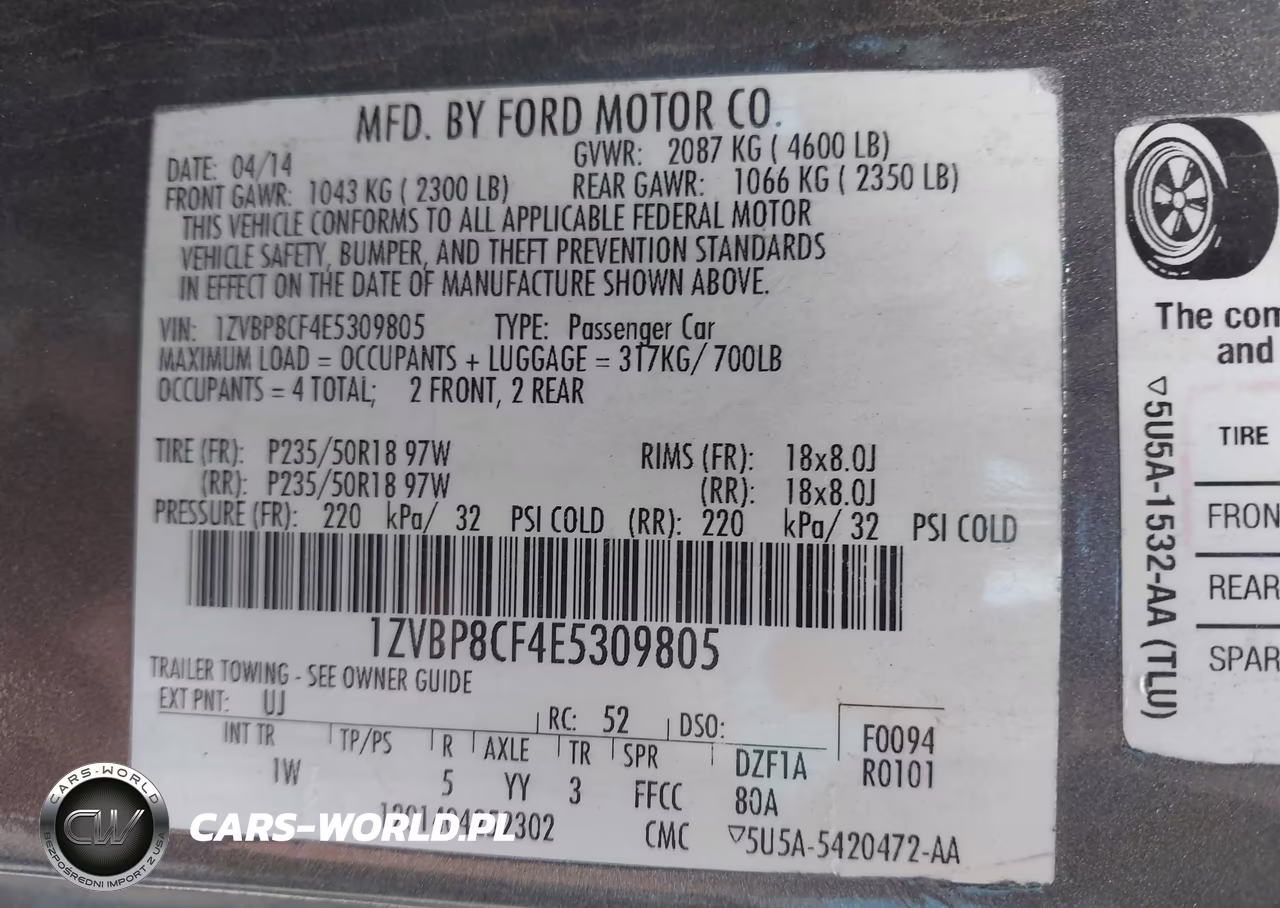 2014 Ford Mustang Gt VIN:1ZVBP8CF4E5309805 - 9