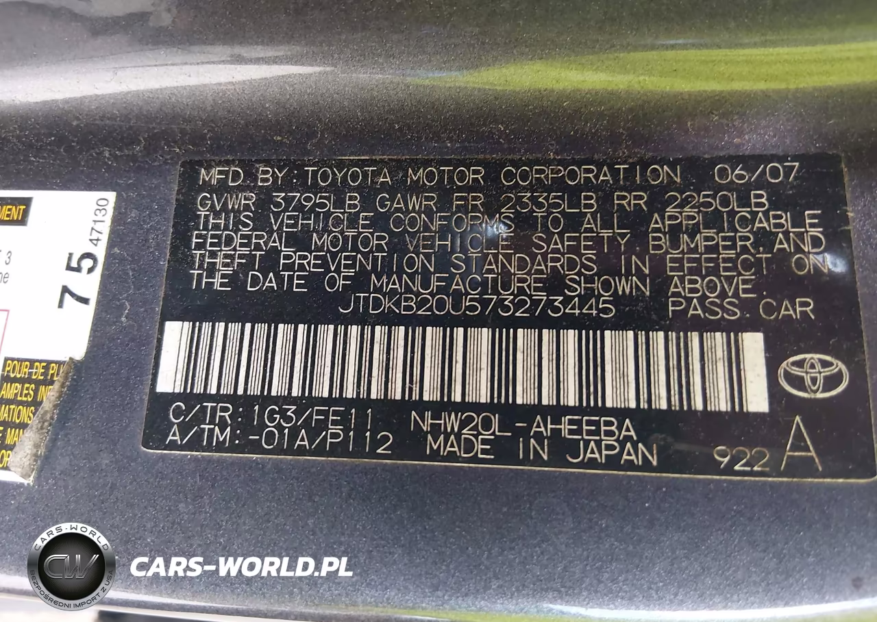 2007 Toyota Prius VIN:JTDKB20U573273445 - 9