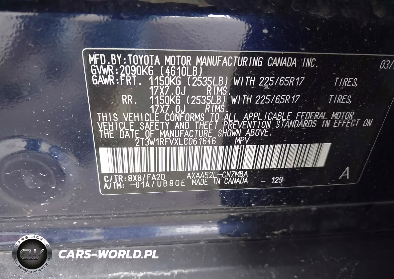 2020 Toyota Rav4 Xle VIN:2T3W1RFVXLC061646 - 9