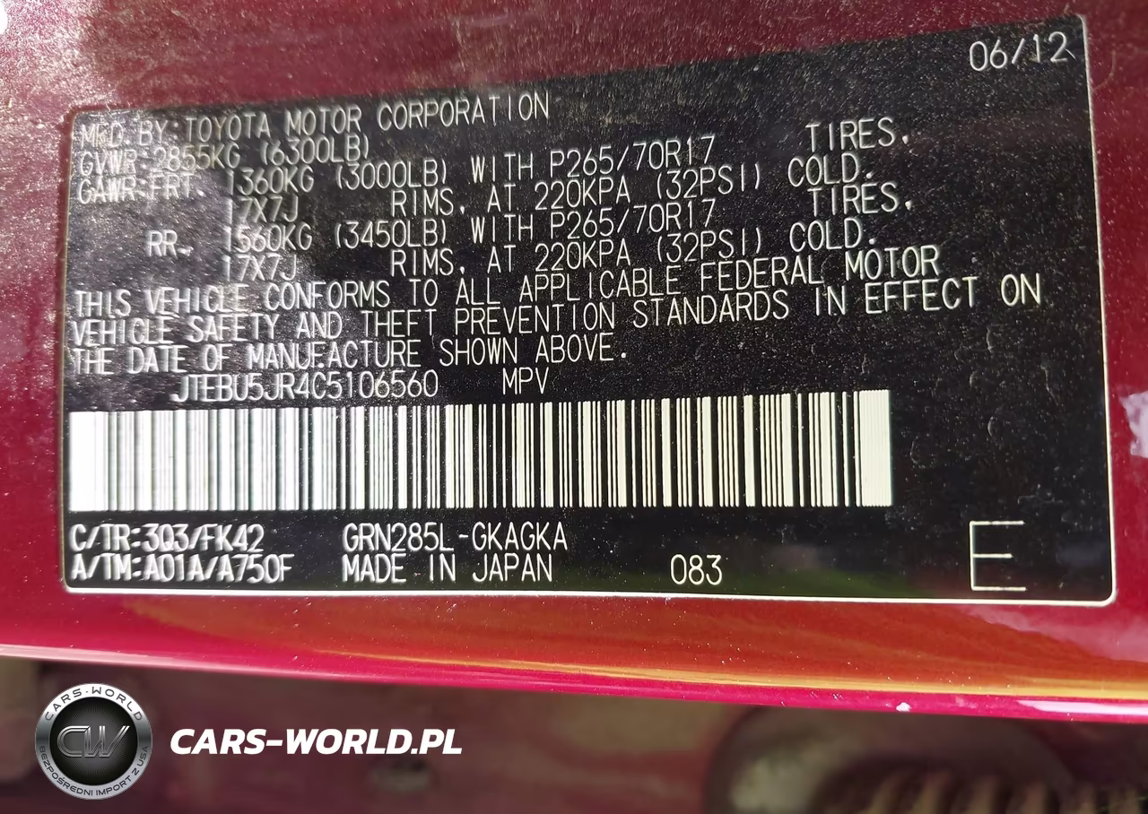 2012 Toyota 4Runner Sr5 VIN:JTEBU5JR4C5106560 - 9
