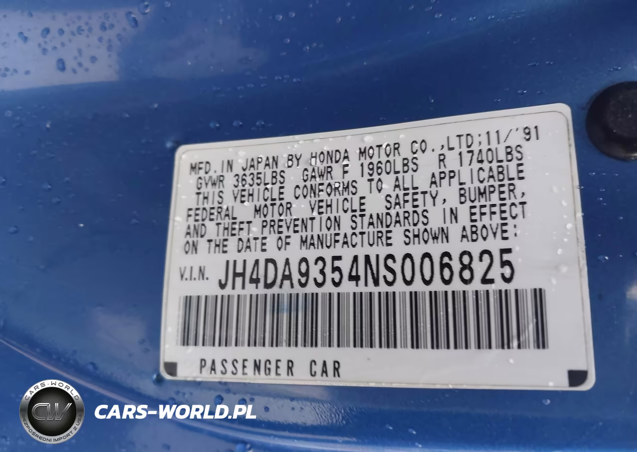 1992 Acura Integra Ls VIN:JH4DA9354NS006825 - 9