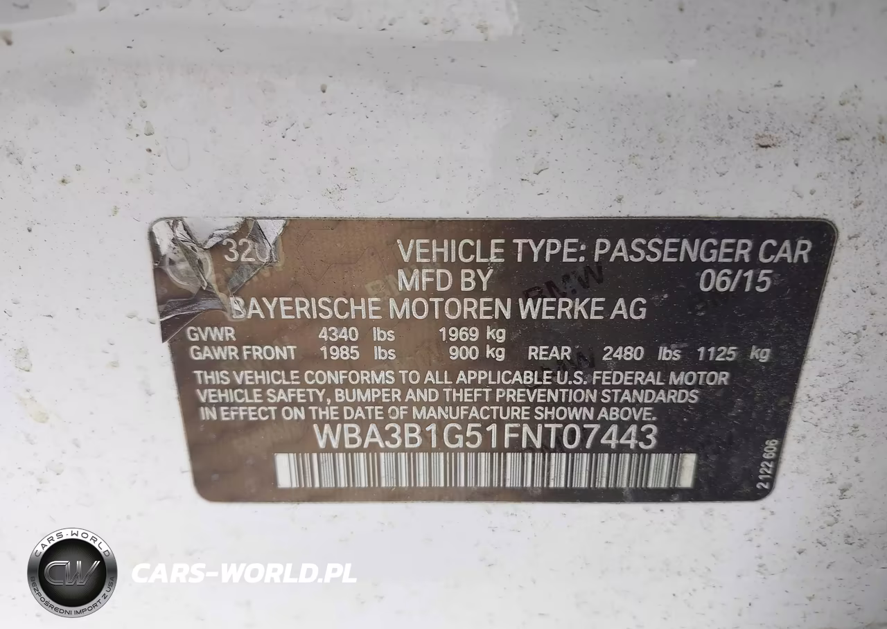 2015 BMW 320I VIN:WBA3B1G51FNT07443 - 9