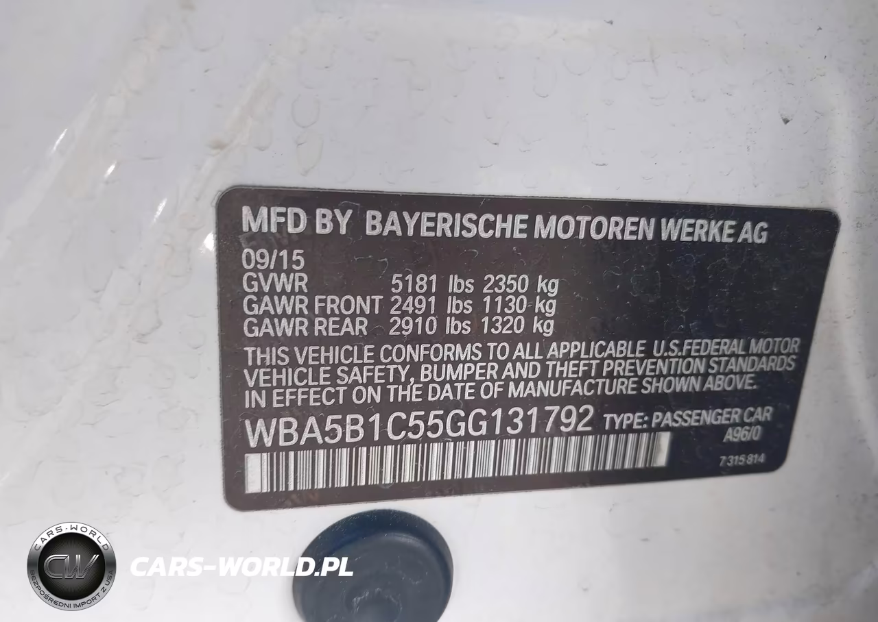 2016 BMW 535I VIN:WBA5B1C55GG131792 - 9