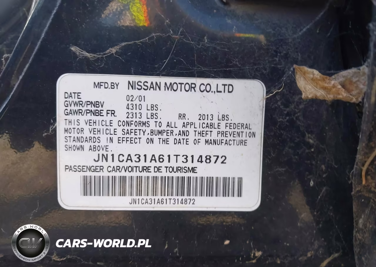2001 Nissan Maxima Se VIN:JN1CA31A61T314872 - 9