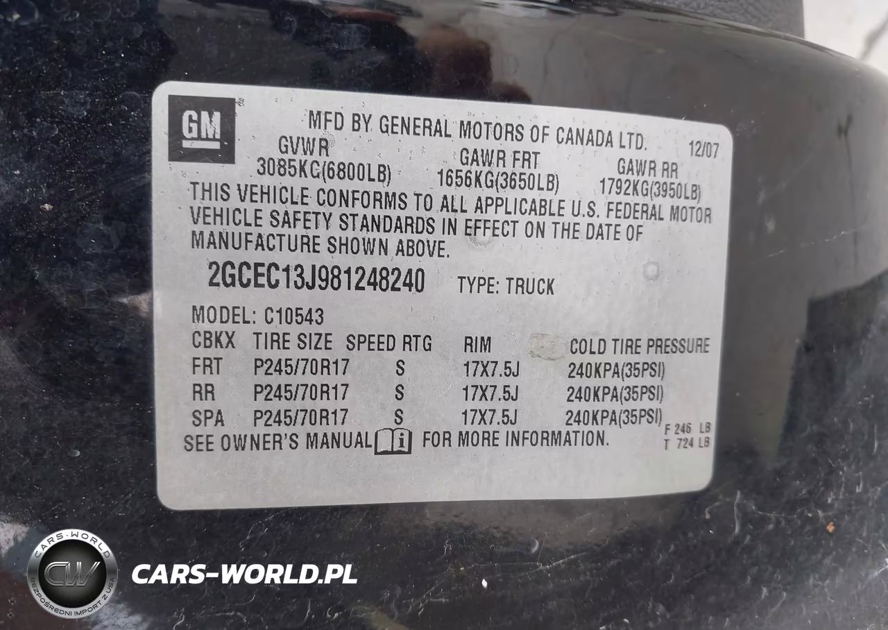 2008 Chevrolet Silverado C1500 VIN:2GCEC13J981248240 - 9