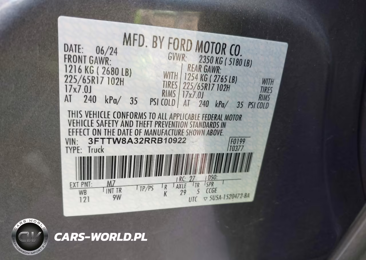 2024 Ford Maverick Xl VIN:3FTTW8A32RRB10922 - 9