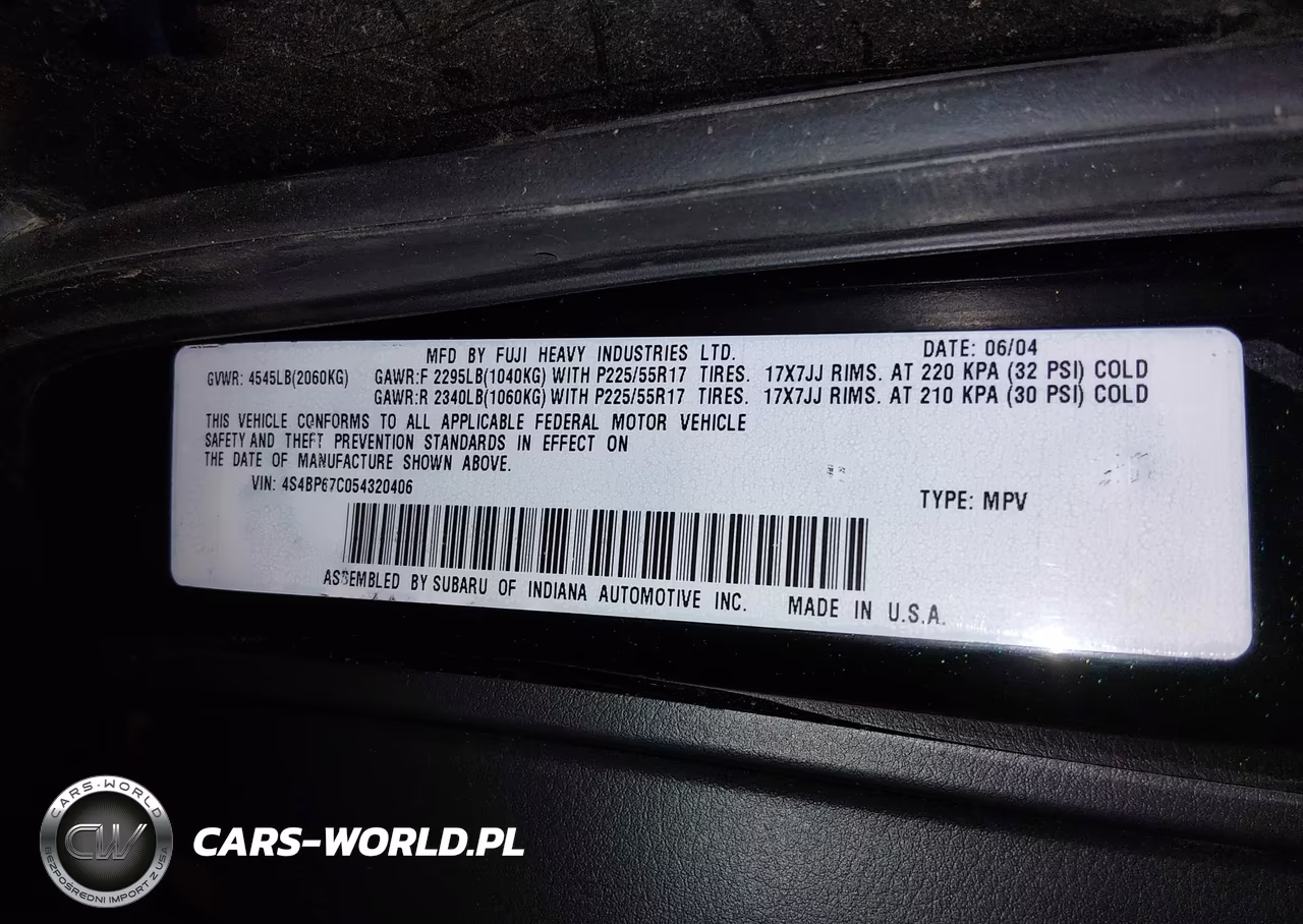 2005 Subaru Outback 2.5Xt Limited VIN:4S4BP67C054320406 - 9