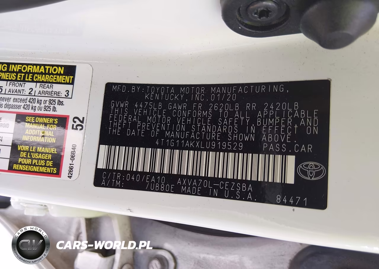 2020 Toyota Camry Se VIN:4T1G11AKXLU919529 - 9