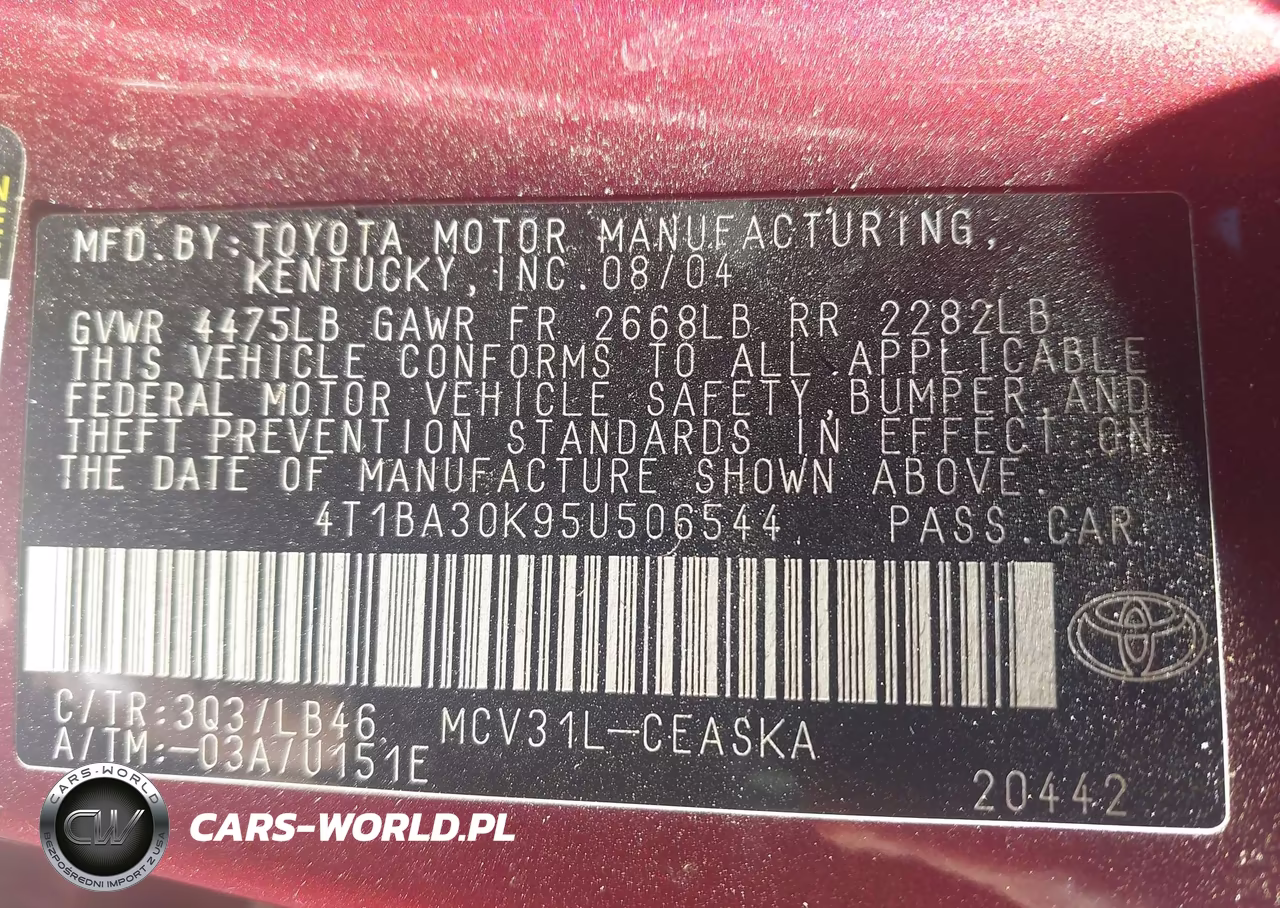 2005 Toyota Camry Se V6 VIN:4T1BA30K95U506544 - 9