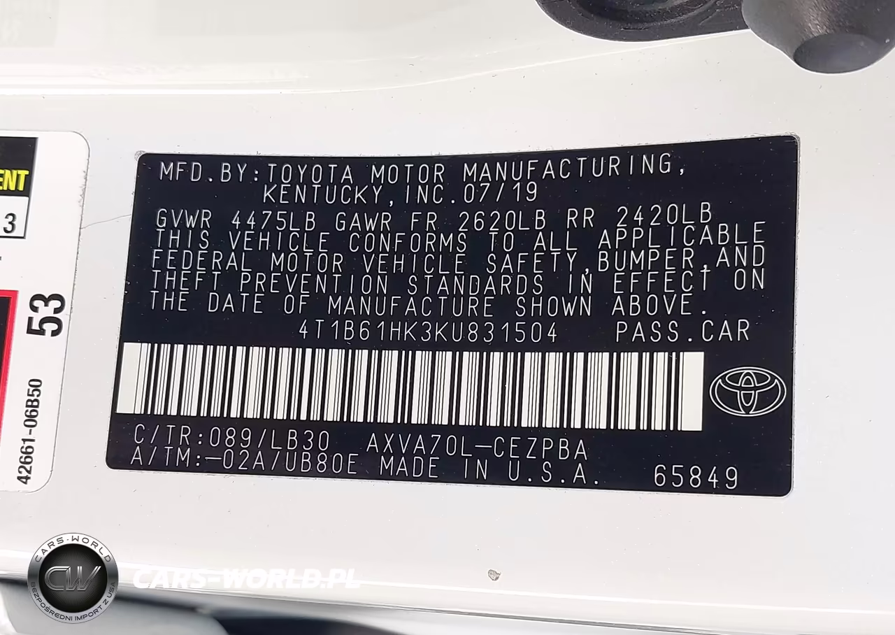 2019 Toyota Camry Xse VIN:4T1B61HK3KU831504 - 9