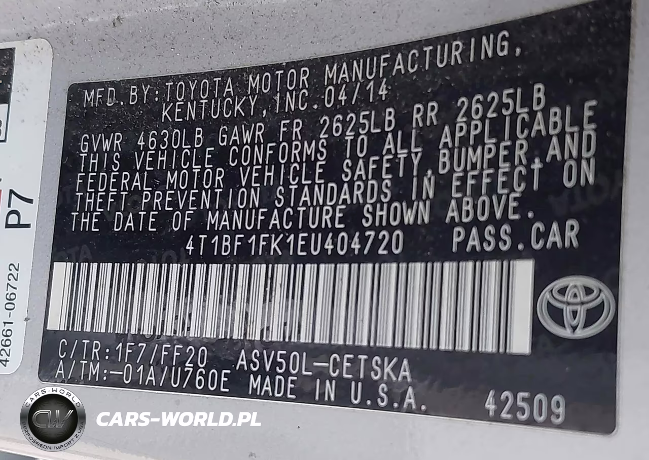 2014 Toyota Camry Se VIN:4T1BF1FK1EU404720 - 9