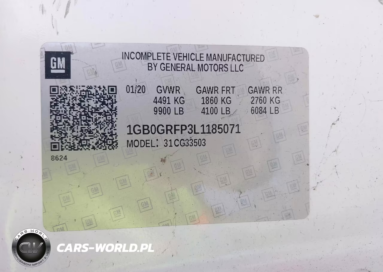 2020 Chevrolet Express Cutaway Work Van VIN:1GB0GRFP3L1185071 - 8