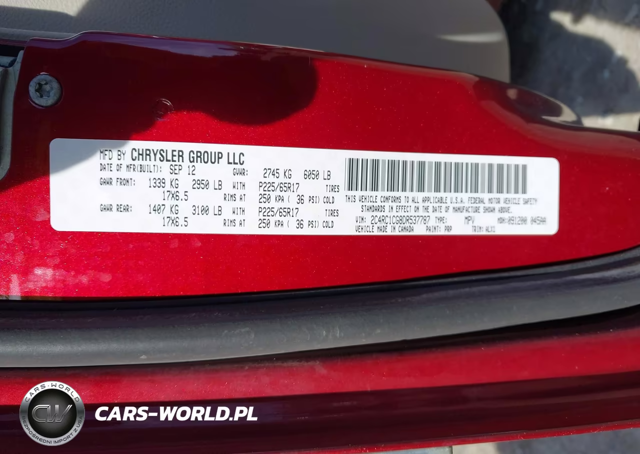 2013 Chrysler Town & Country Touring-L VIN:2C4RC1CG8DR537787 - 9