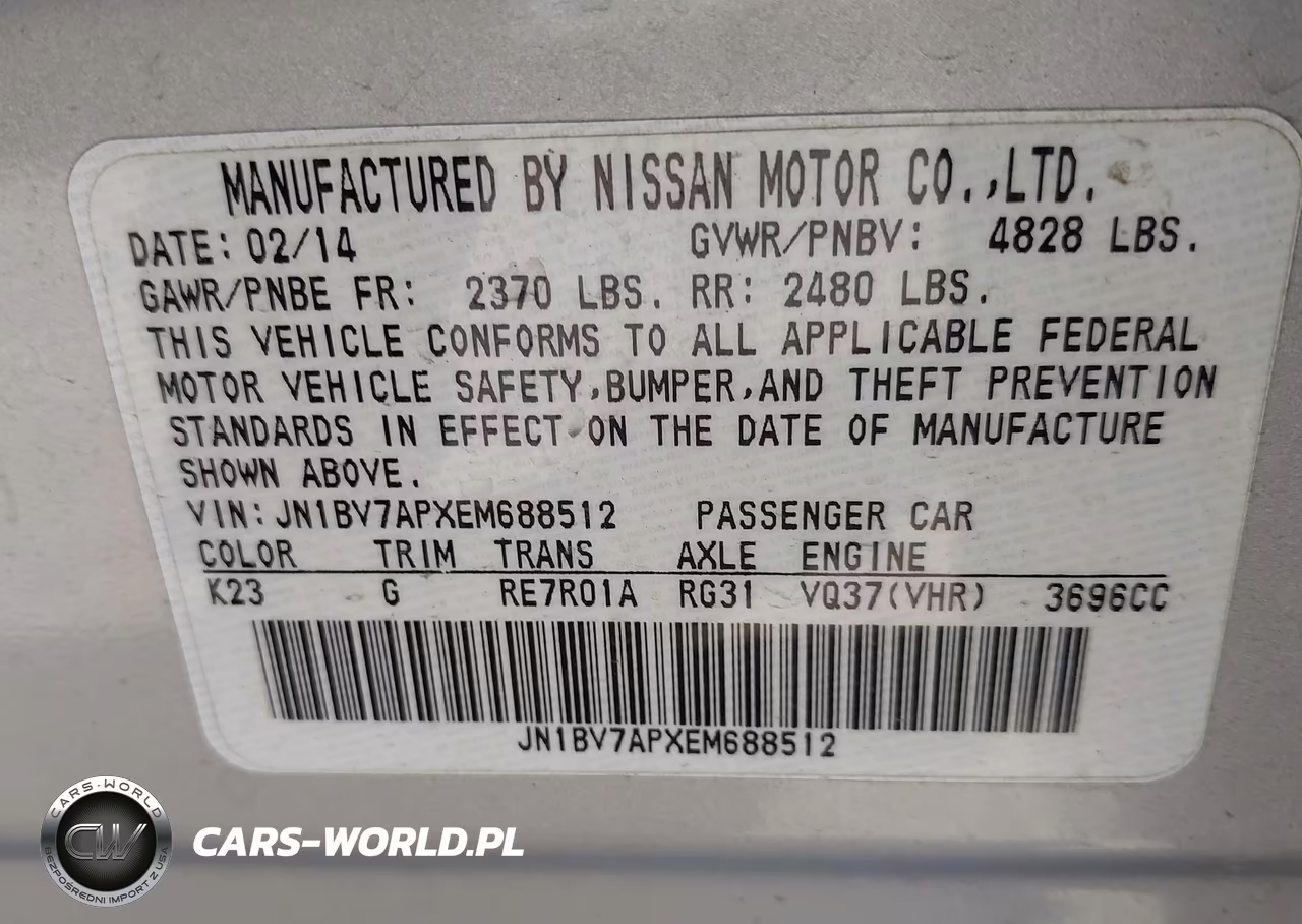 2014 Infiniti Q50 VIN:JN1BV7APXEM688512 - 9