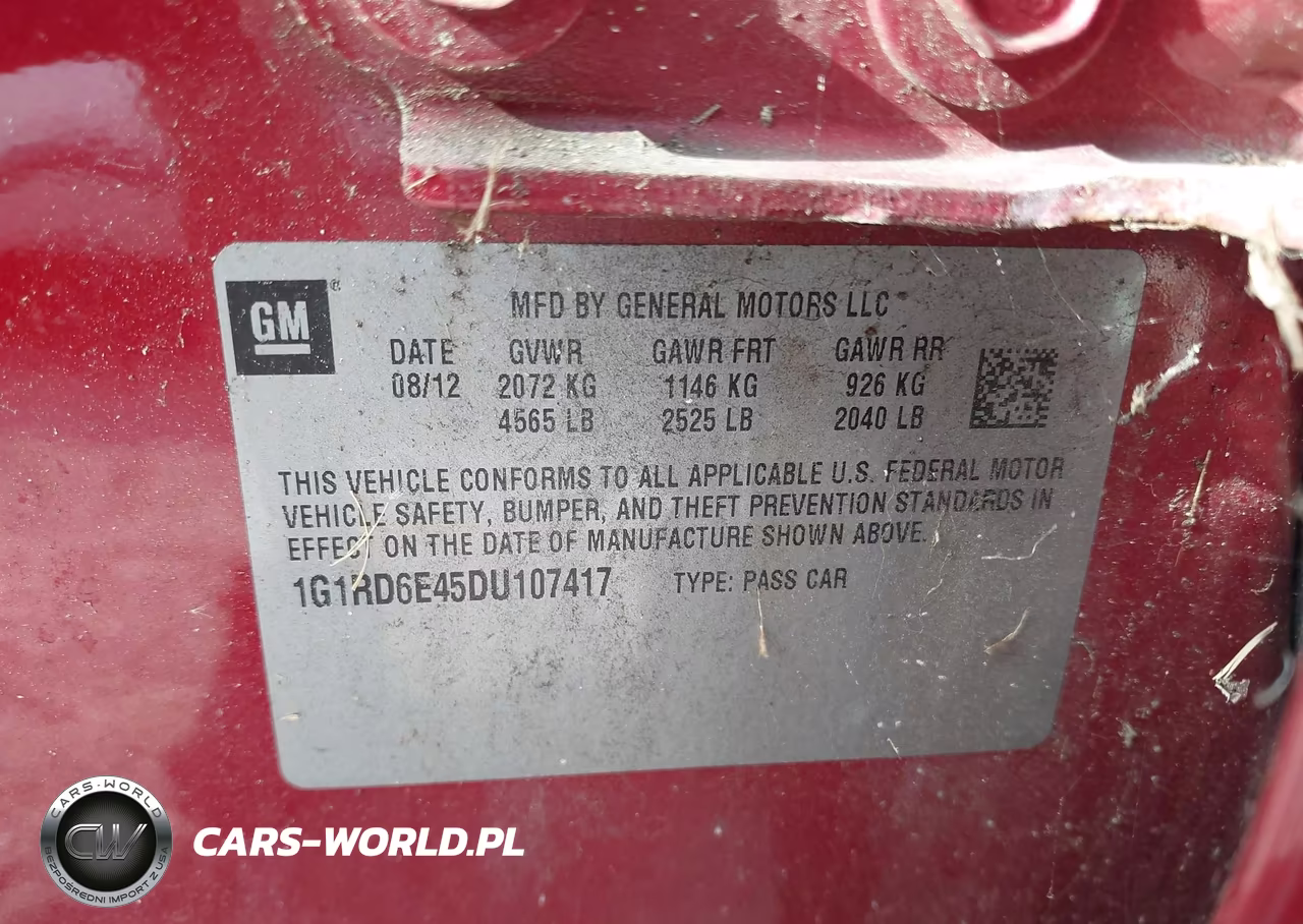 2013 Chevrolet Volt VIN:1G1RD6E45DU107417 - 9