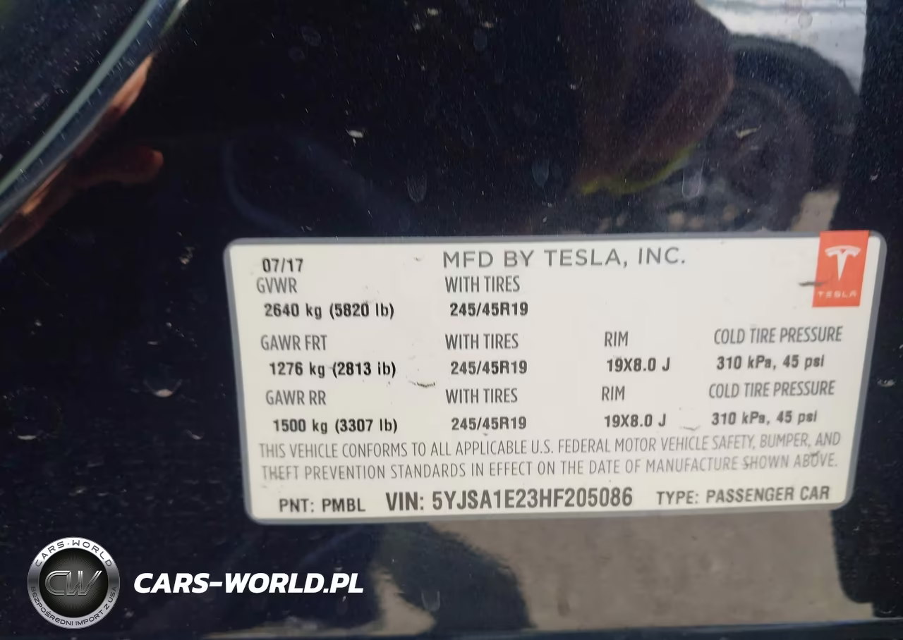 2017 Tesla Model S 100D-60D-75D-90D-P100D VIN:5YJSA1E23HF205086 - 9