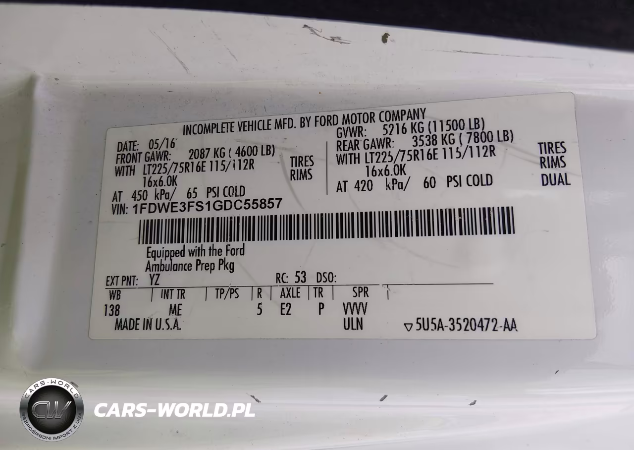 2016 Ford E-350 Cutaway VIN:1FDWE3FS1GDC55857 - 8