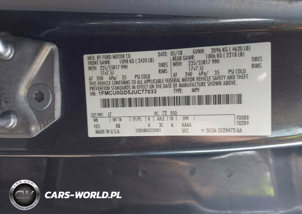 2018 Ford Escape Se VIN:1FMCU0GD5JUC77033 - 9