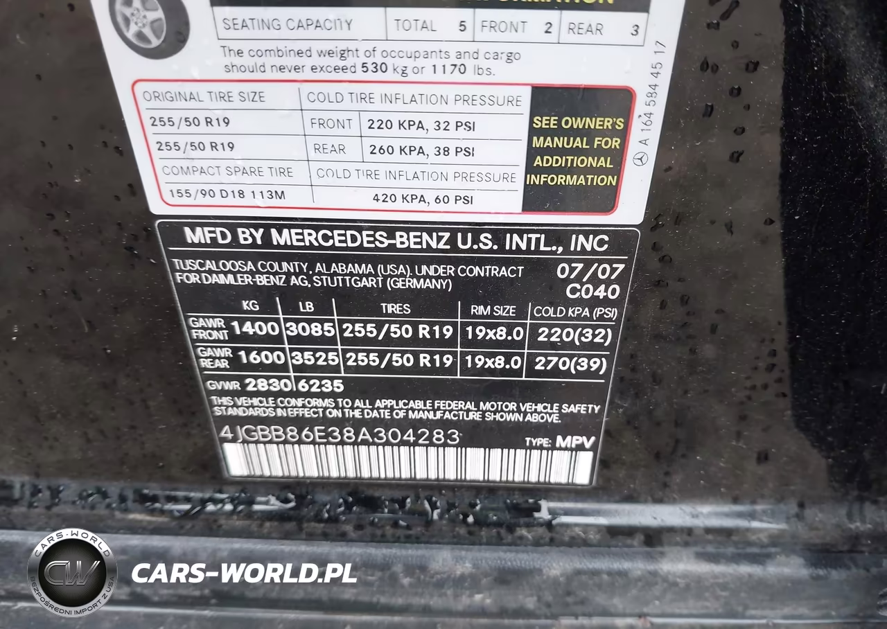 2008 Mercedes-Benz Ml 350 4Matic VIN:4JGBB86E38A304283 - 9