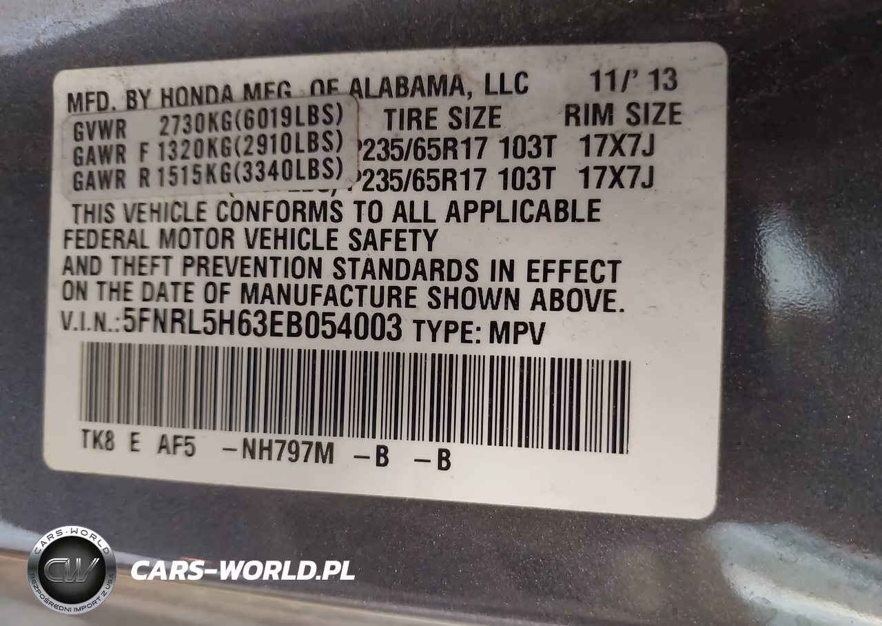 2014 Honda Odyssey Ex-L VIN:5FNRL5H63EB054003 - 9