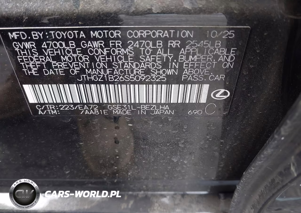 2025 Lexus Is 350 F Sport VIN:JTHGZ1B26S5092325 - 9