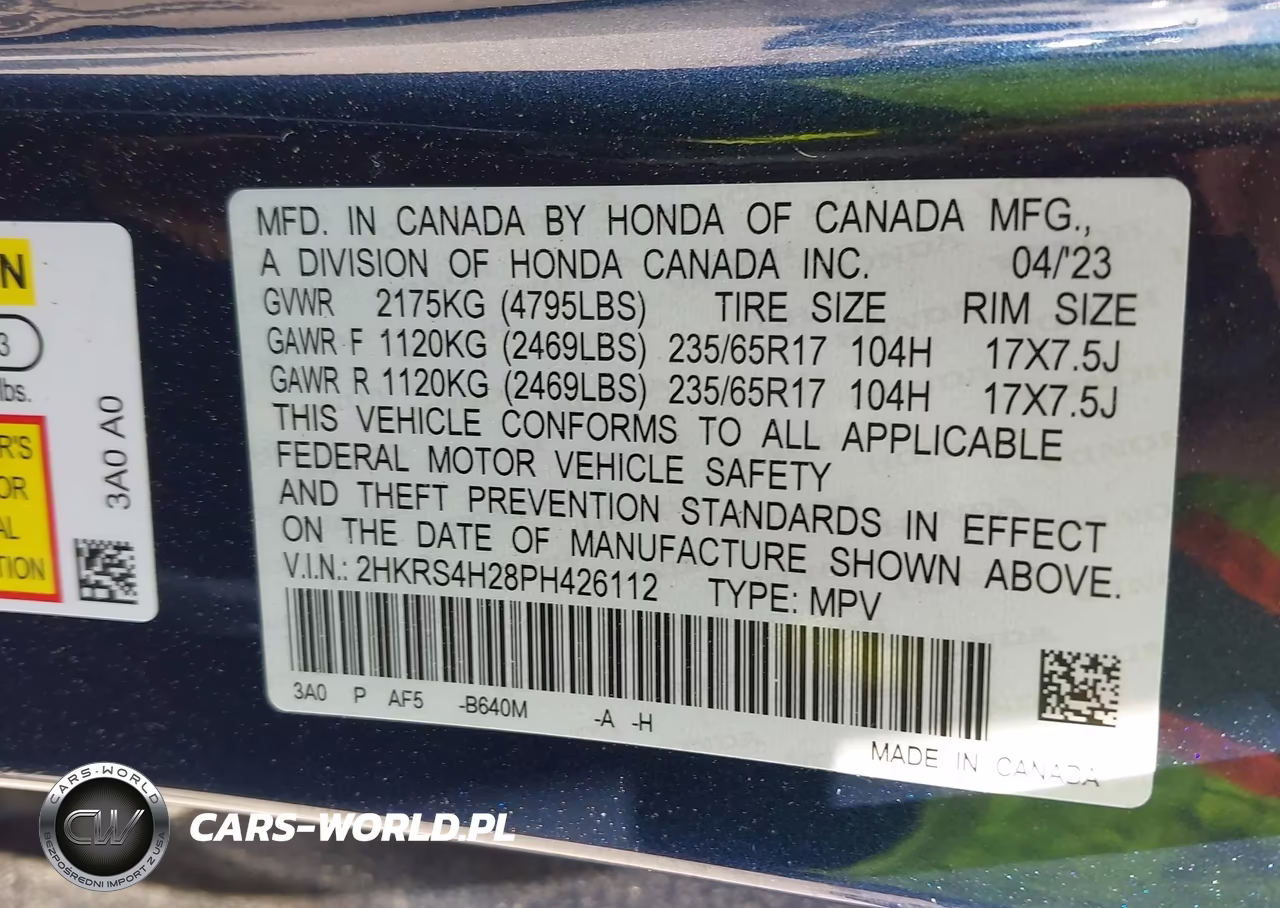 2023 Honda Cr-V Lx Awd VIN:2HKRS4H28PH426112 - 9