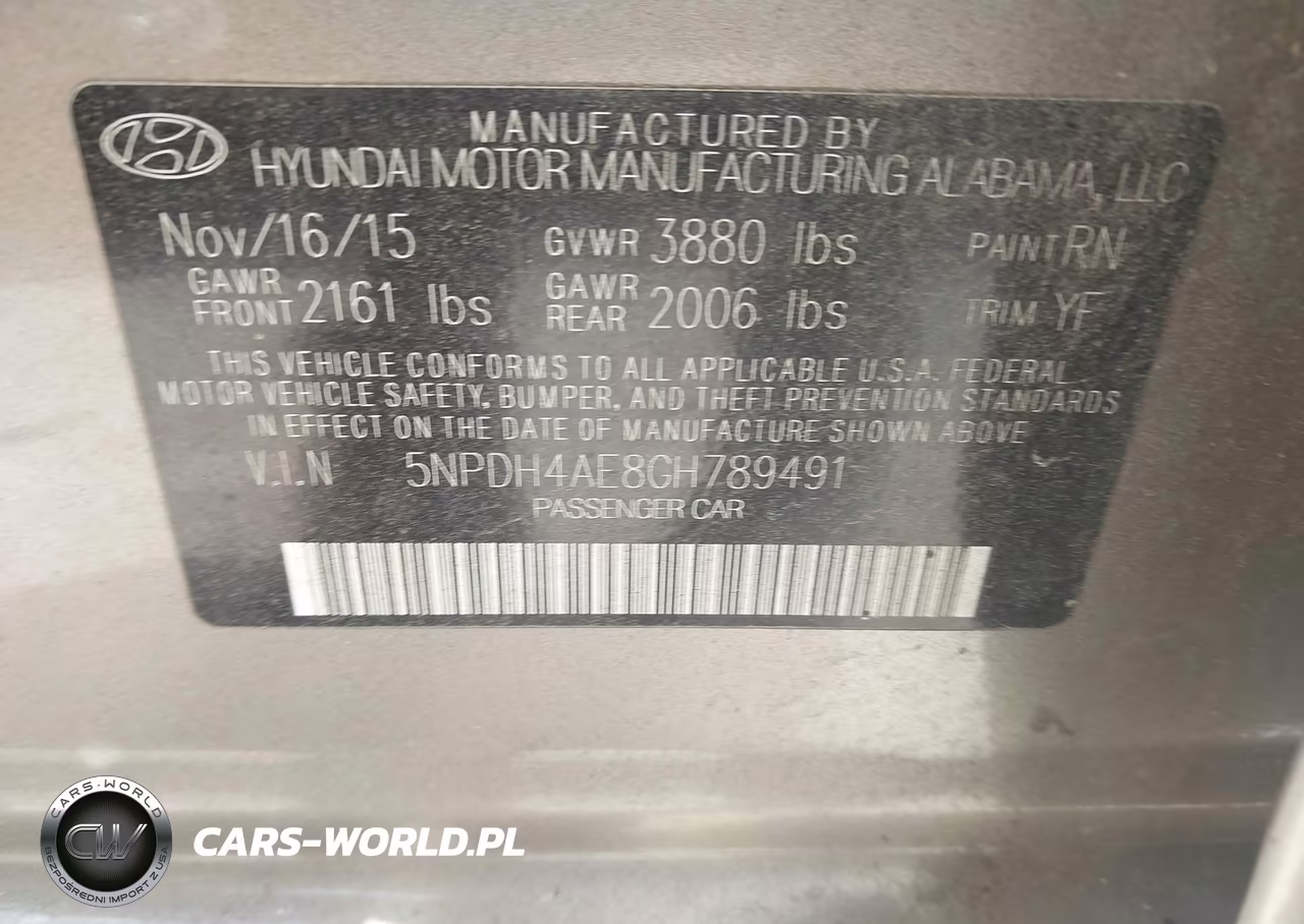 2016 Hyundai Elantra Se VIN:5NPDH4AE8GH789491 - 9