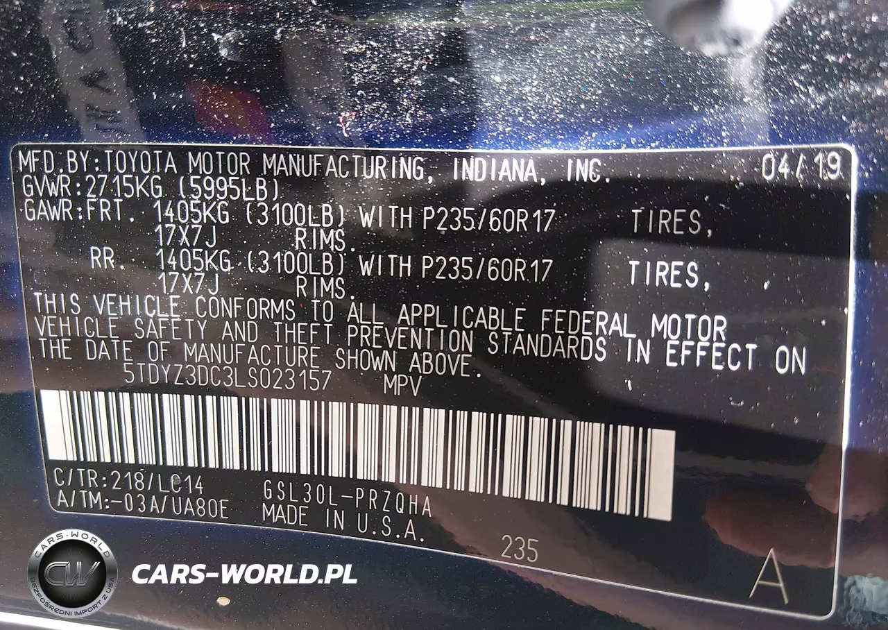 2020 Toyota Sienna Xle VIN:5TDYZ3DC3LS023157 - 9