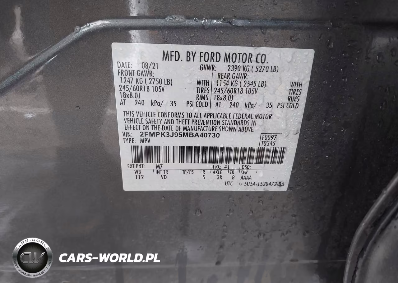 2021 Ford Edge Sel VIN:2FMPK3J95MBA40730 - 9