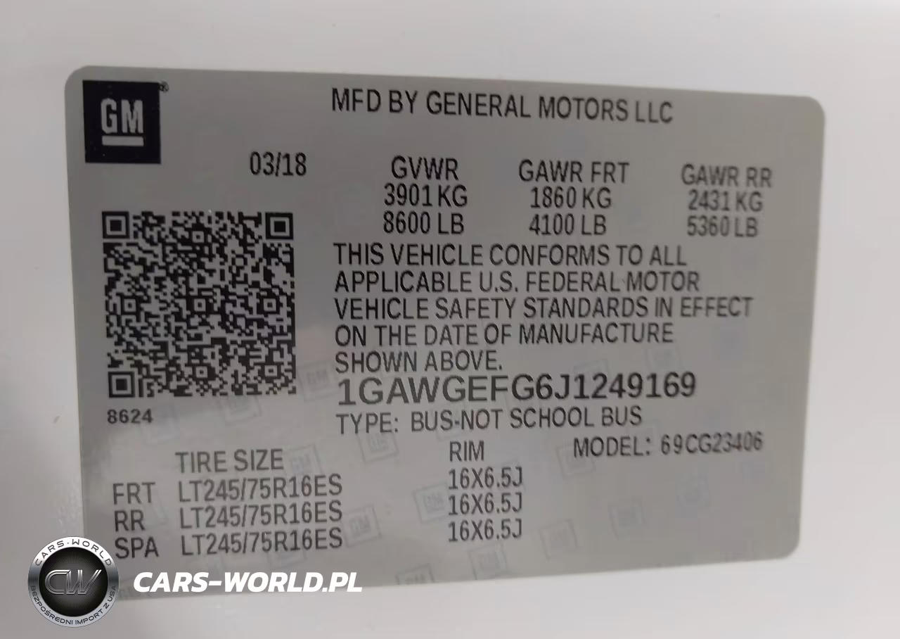 2018 Chevrolet Express 2500 Ls VIN:1GAWGEFG6J1249169 - 9