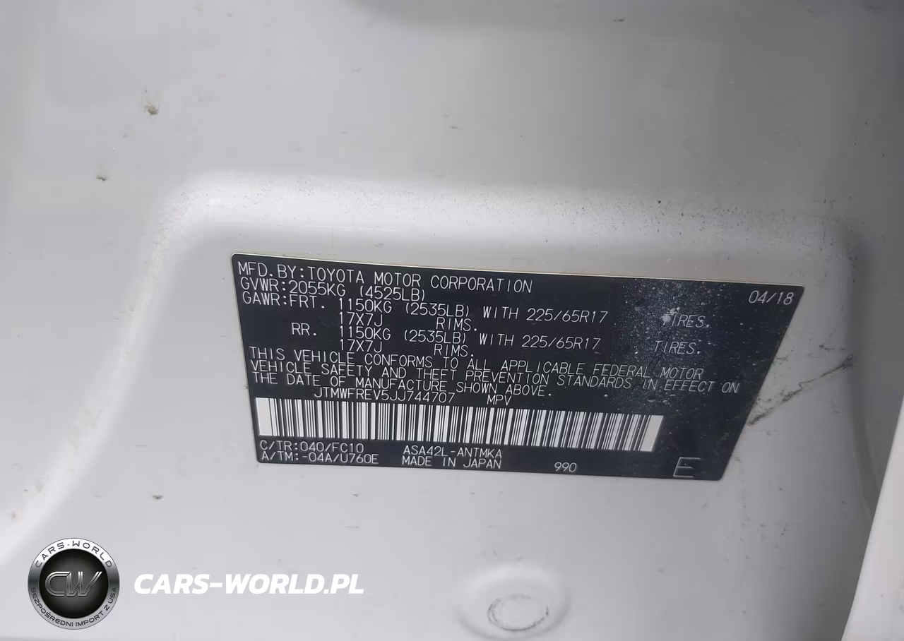 2018 Toyota Rav4 Xle VIN:JTMWFREV5JJ744707 - 9