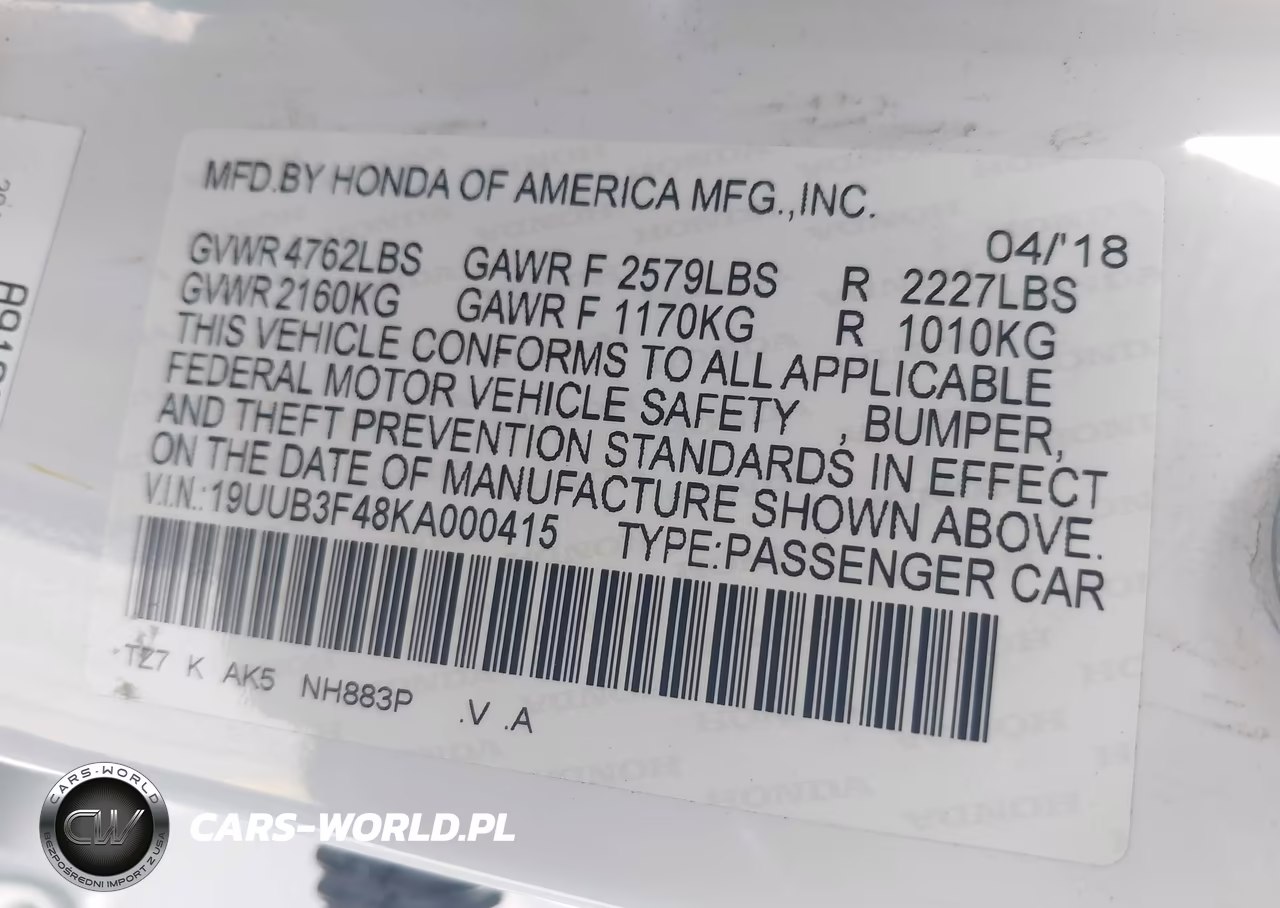 2019 Acura Tlx Tech Pkg VIN:19UUB3F48KA000415 - 9
