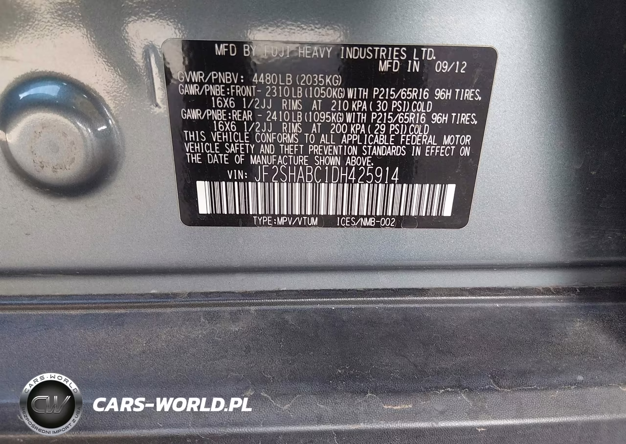 2013 Subaru Forester 2.5X VIN:JF2SHABC1DH425914 - 9