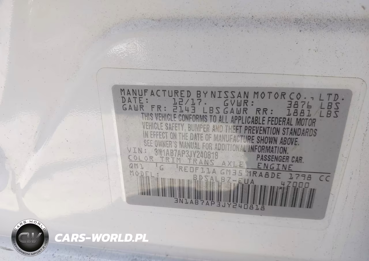 2018 Nissan Sentra S VIN:3N1AB7AP3JY240818 - 9