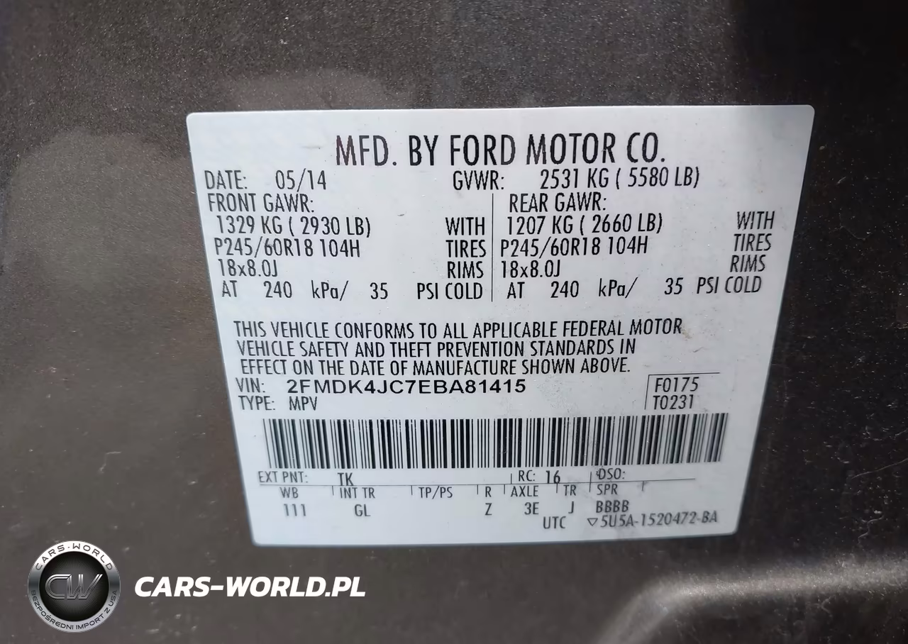 2014 Ford Edge Sel VIN:2FMDK4JC7EBA81415 - 9