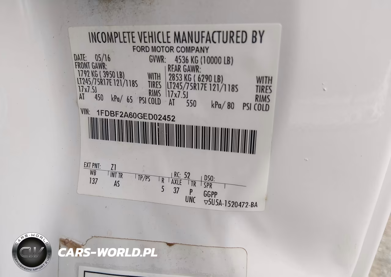 2016 Ford F-250 Xl VIN:1FDBF2A60GED02452 - 9