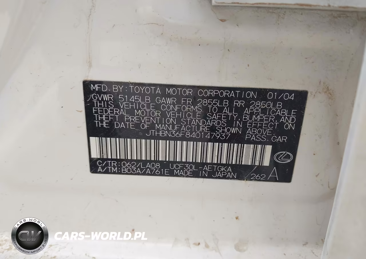 2004 Lexus Ls 430 VIN:JTHBN36F840147937 - 9