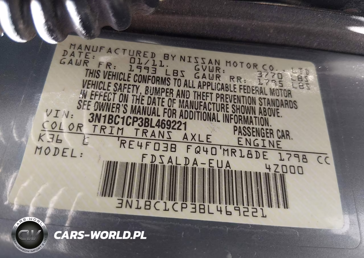 2011 Nissan Versa 1.8S VIN:3N1BC1CP3BL469221 - 9